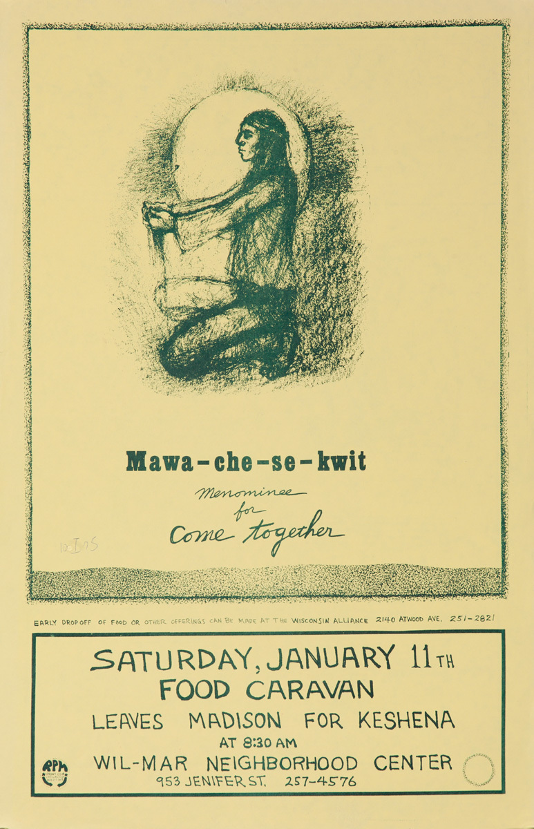 Mawa-che-se-kwit, Menominee for Come Together, Original American College Protest Poster