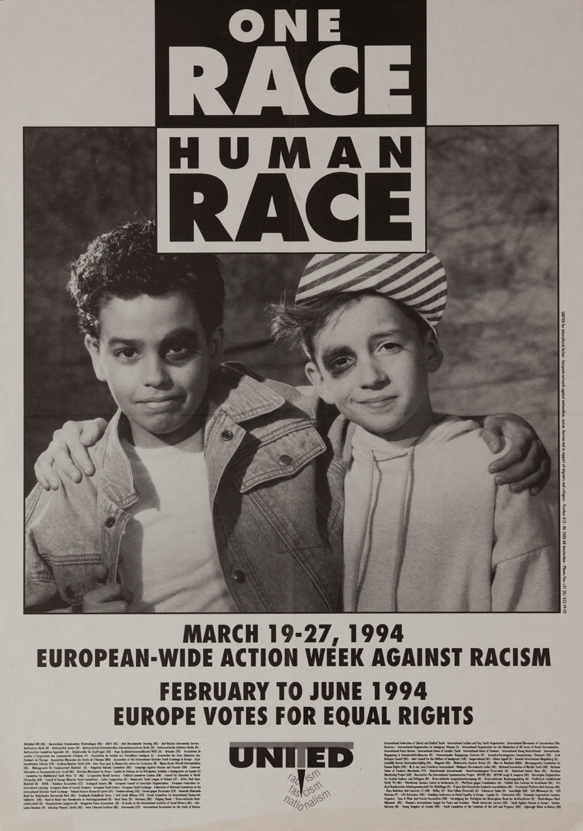 One Race, Human Race, Original American College Campus Protest Poster