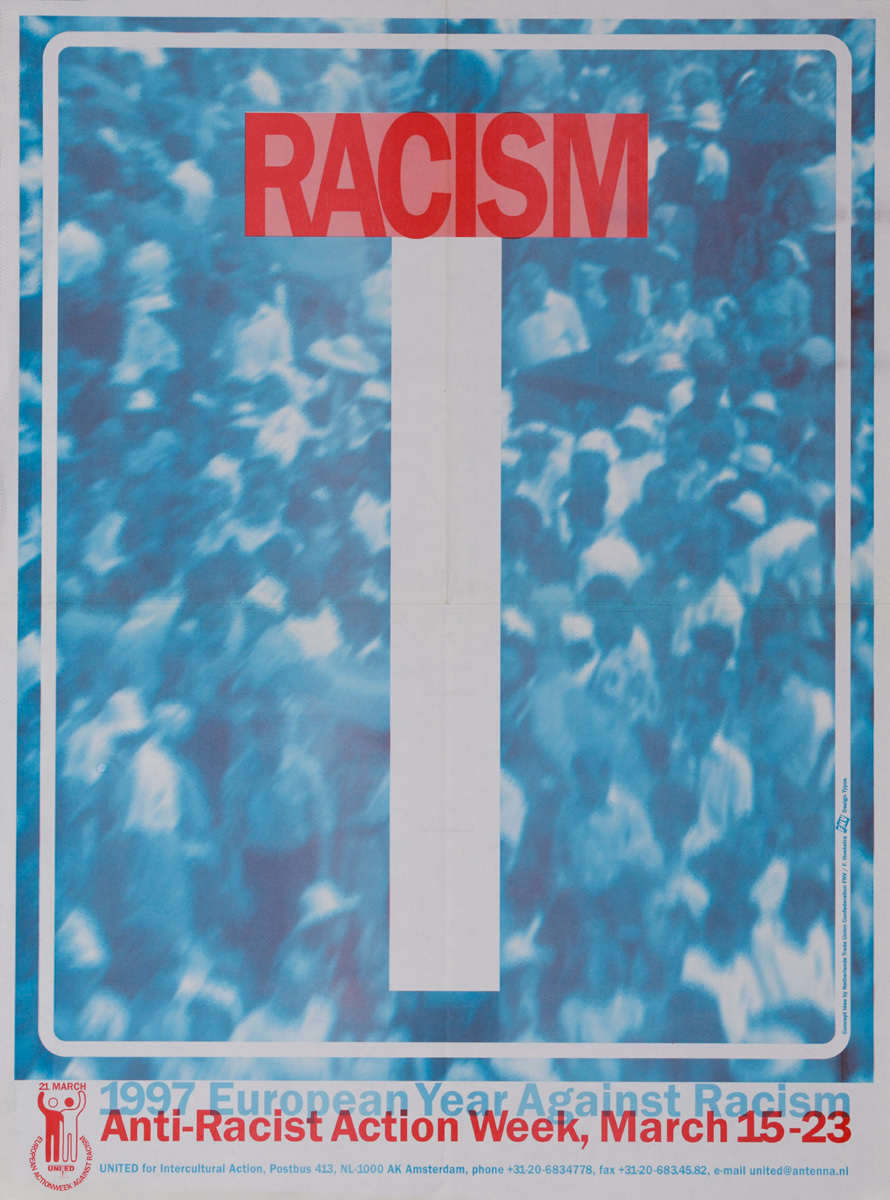 Original European-Wide Action Week Against Racism Poster, Crowd