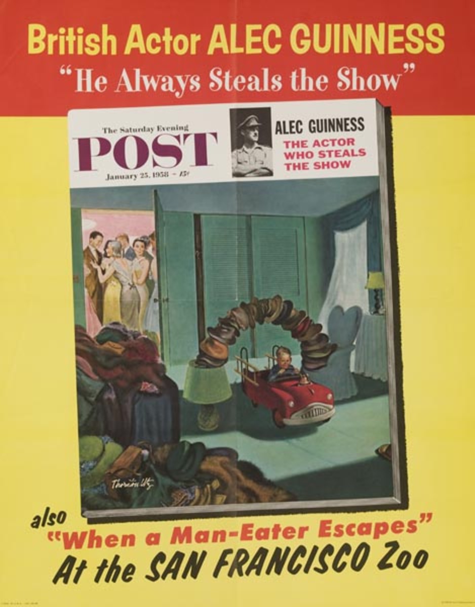 Saturday Evening Poster Original Advertising Poster January 25, 1958 