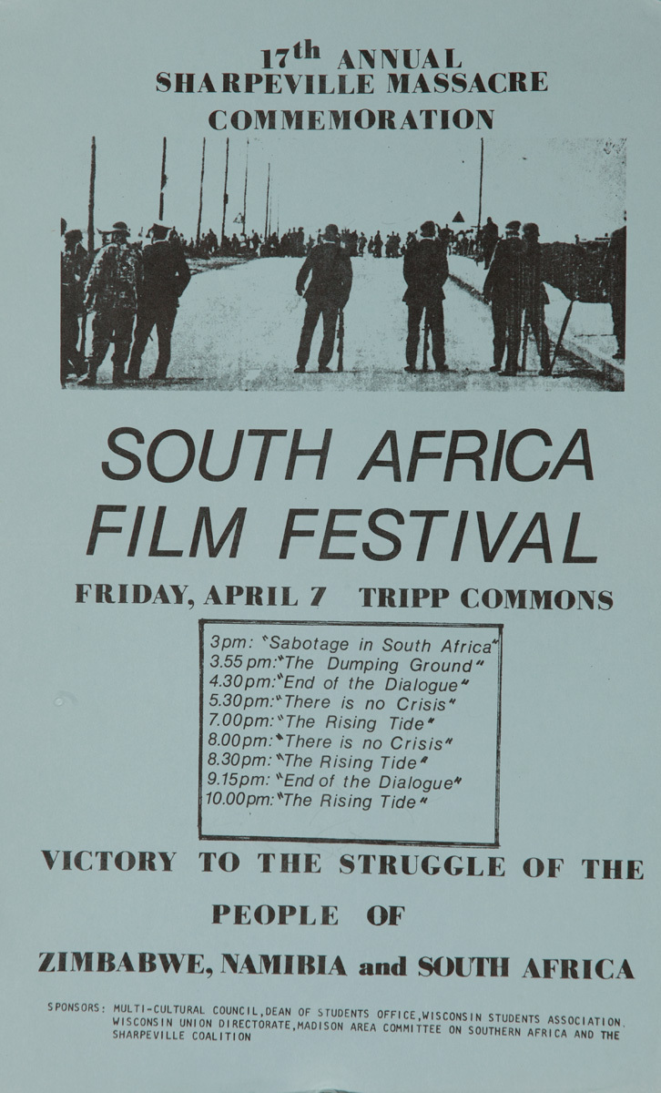 South African Film Festival, Original American College Campus Protest Poster