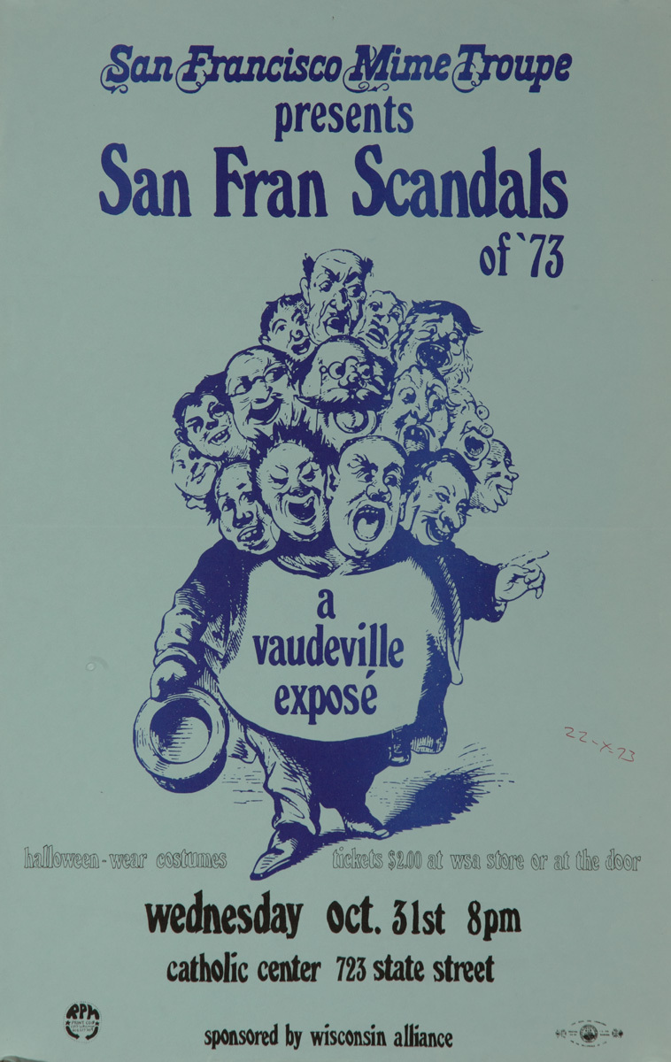 San Fran Scandals or '73, Original American College Campus Protest Poster