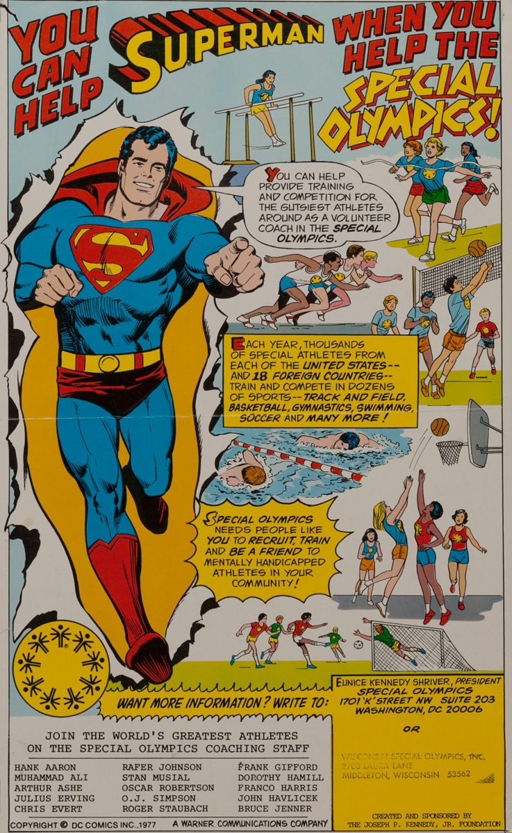 You Can Help Superman When You Help the Special Olympics! Poster
