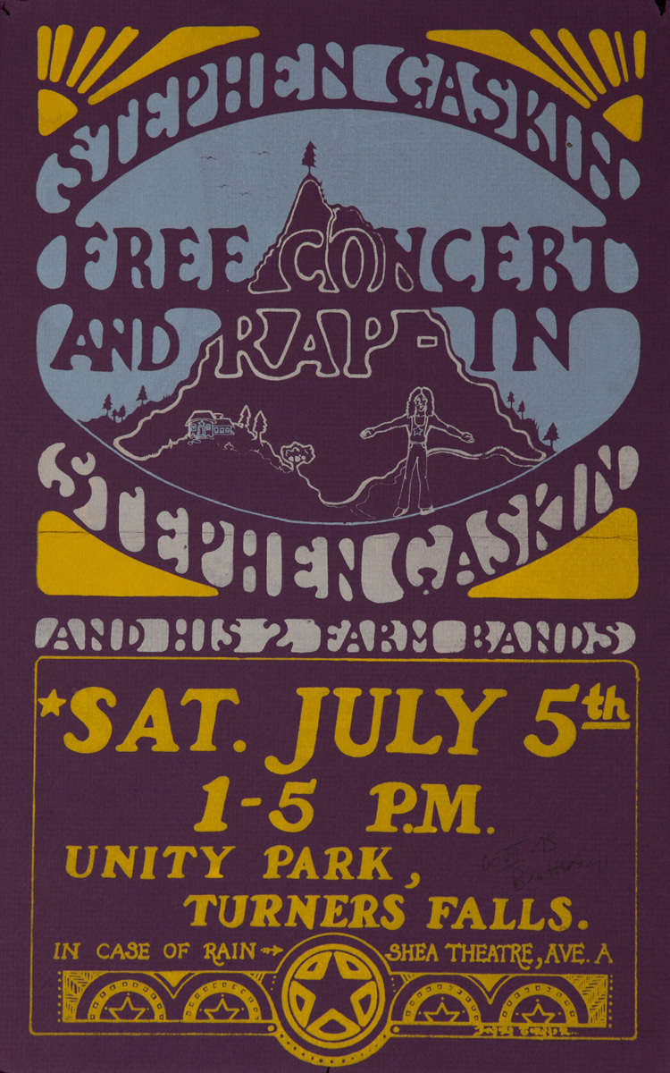 Stephen Gaskin And His 2 Farm Banks, Free Concert and Rap In, American College Concert Poster