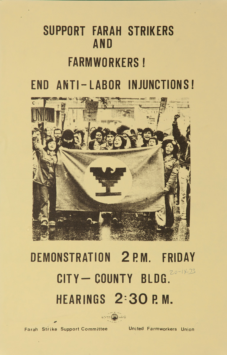 Support Farah Strikers and Farmworkers! Original American Protest Poster