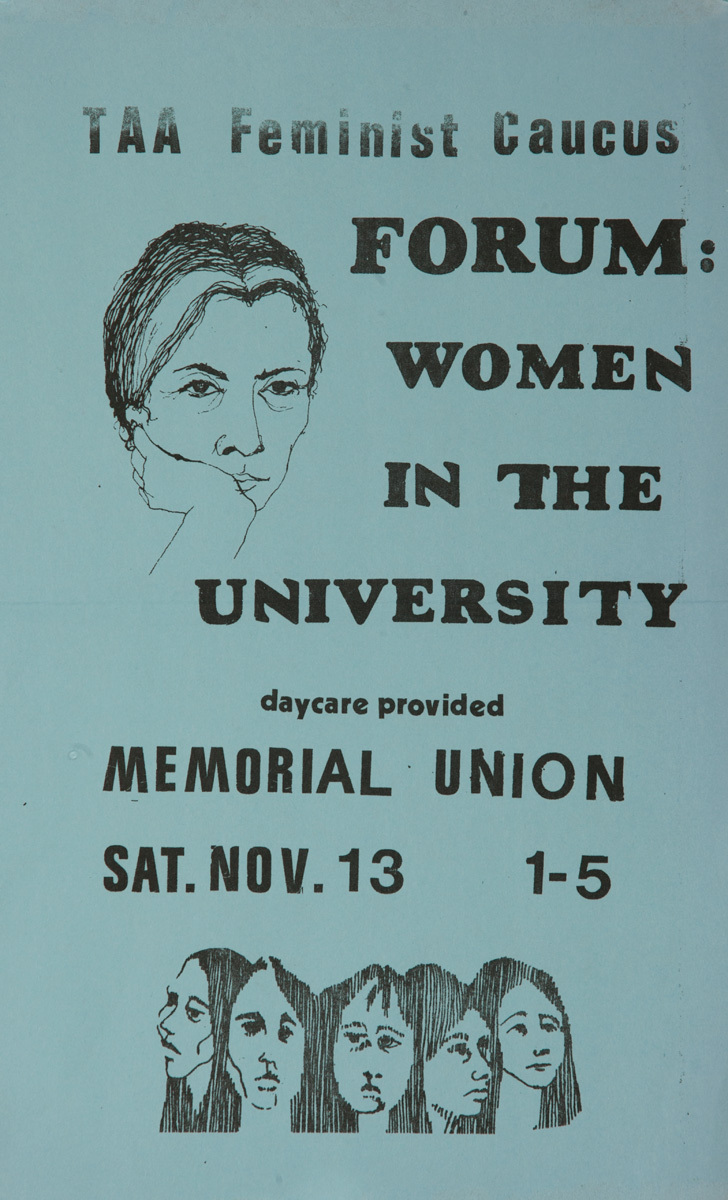 TAA Feminist Caucus, Forum Women in the University, Original American College Poster