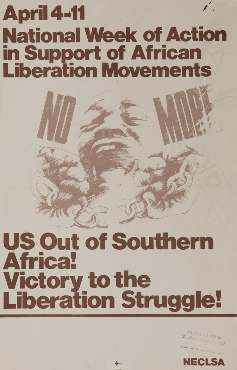 National Week of Action in Support of African Liberation Movements, U.S. Out od Southern Africa! Victory to the Liberation Struggle, Original American Protest Poster