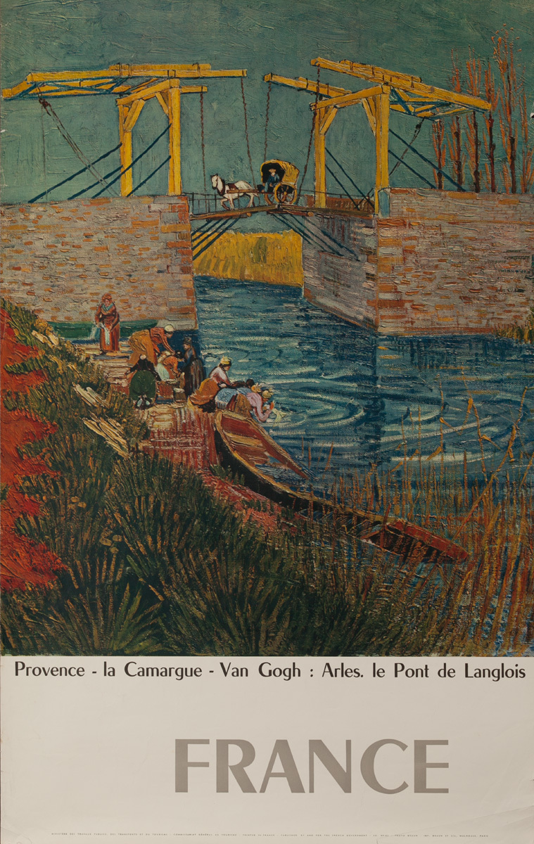 France, Provence la Camargue - Van Gogh, Arles le Pont de Langlois, Original French Travel Poster