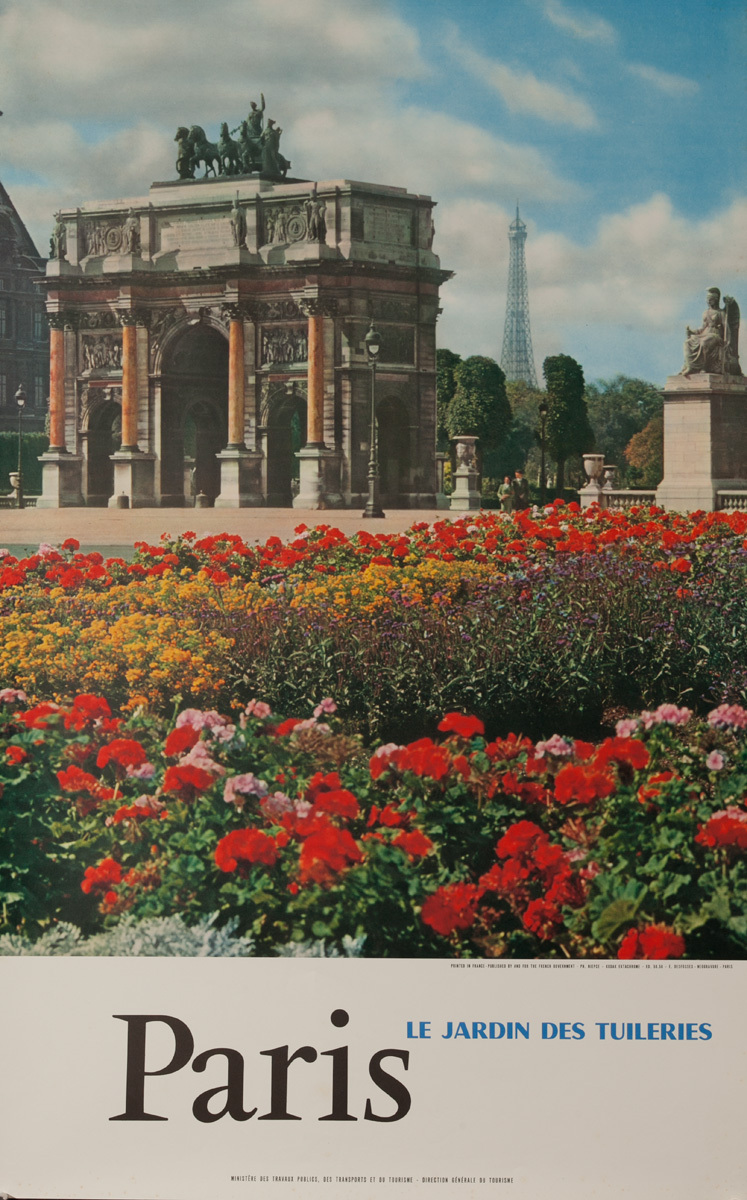Paris, Le Jardin Des Tuileries, France, Original French Travel Poster