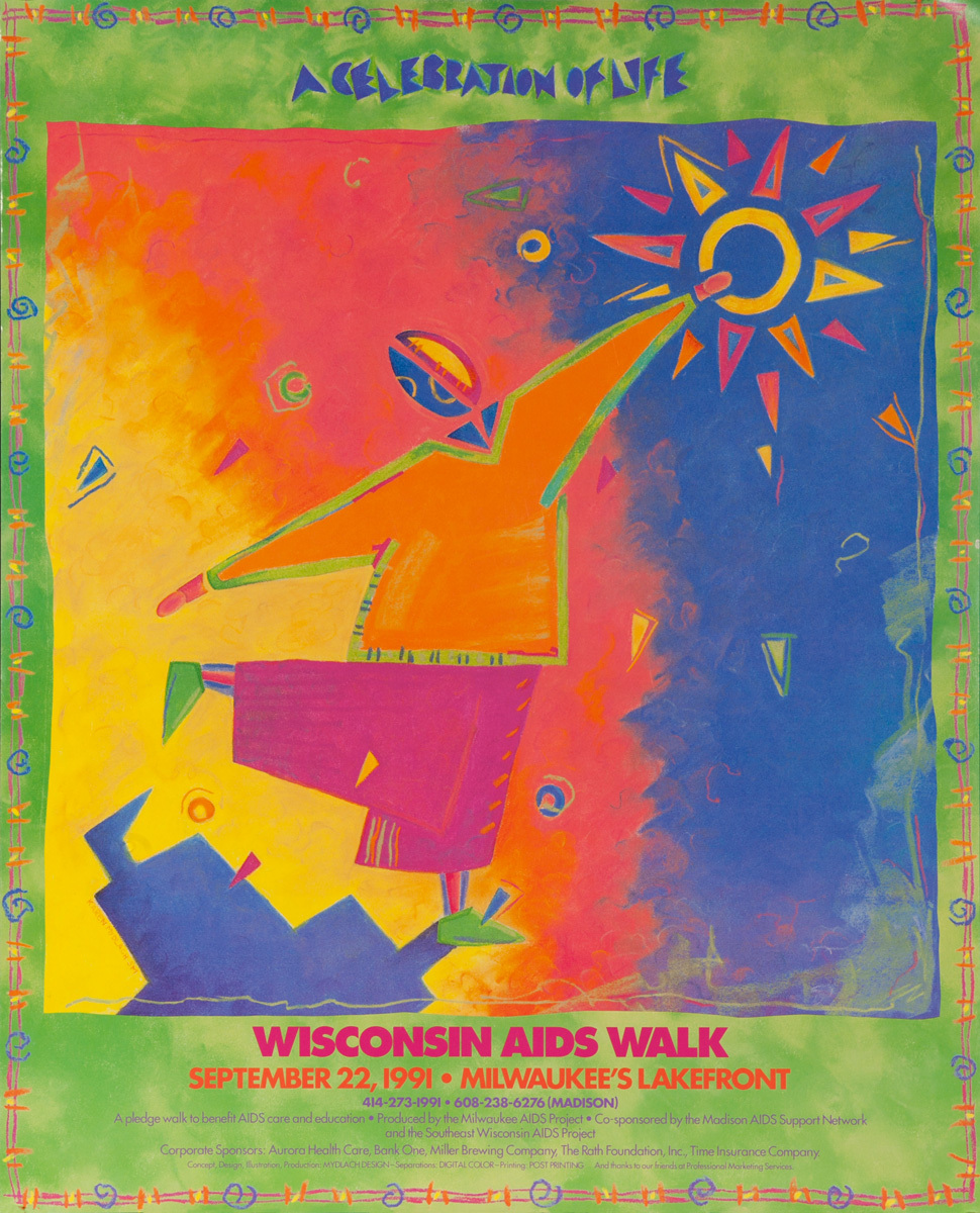 Wisconsin Aids Walk Milwaukee,  A Celebration of Life Original AIDs / HIV Poster