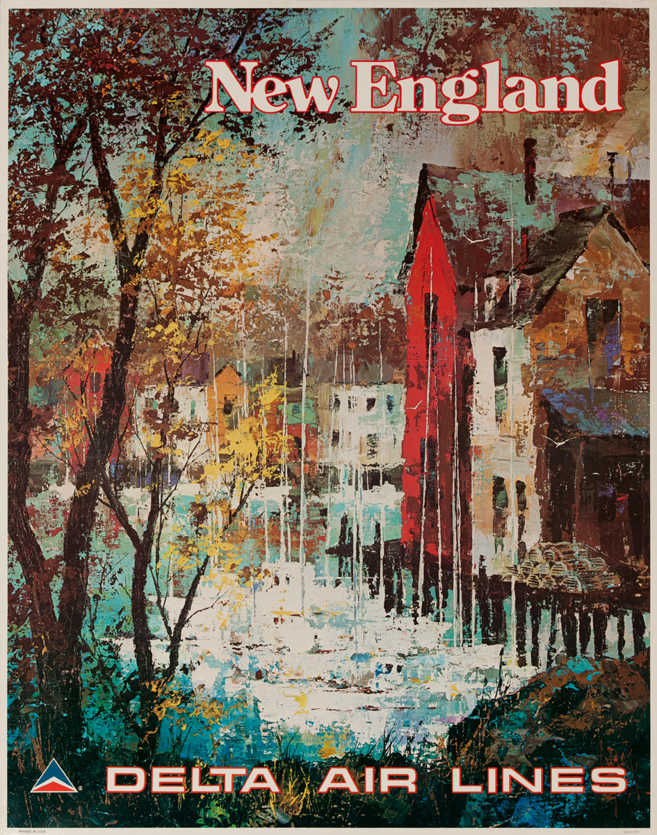 Delta Airlines Travel Poster New England