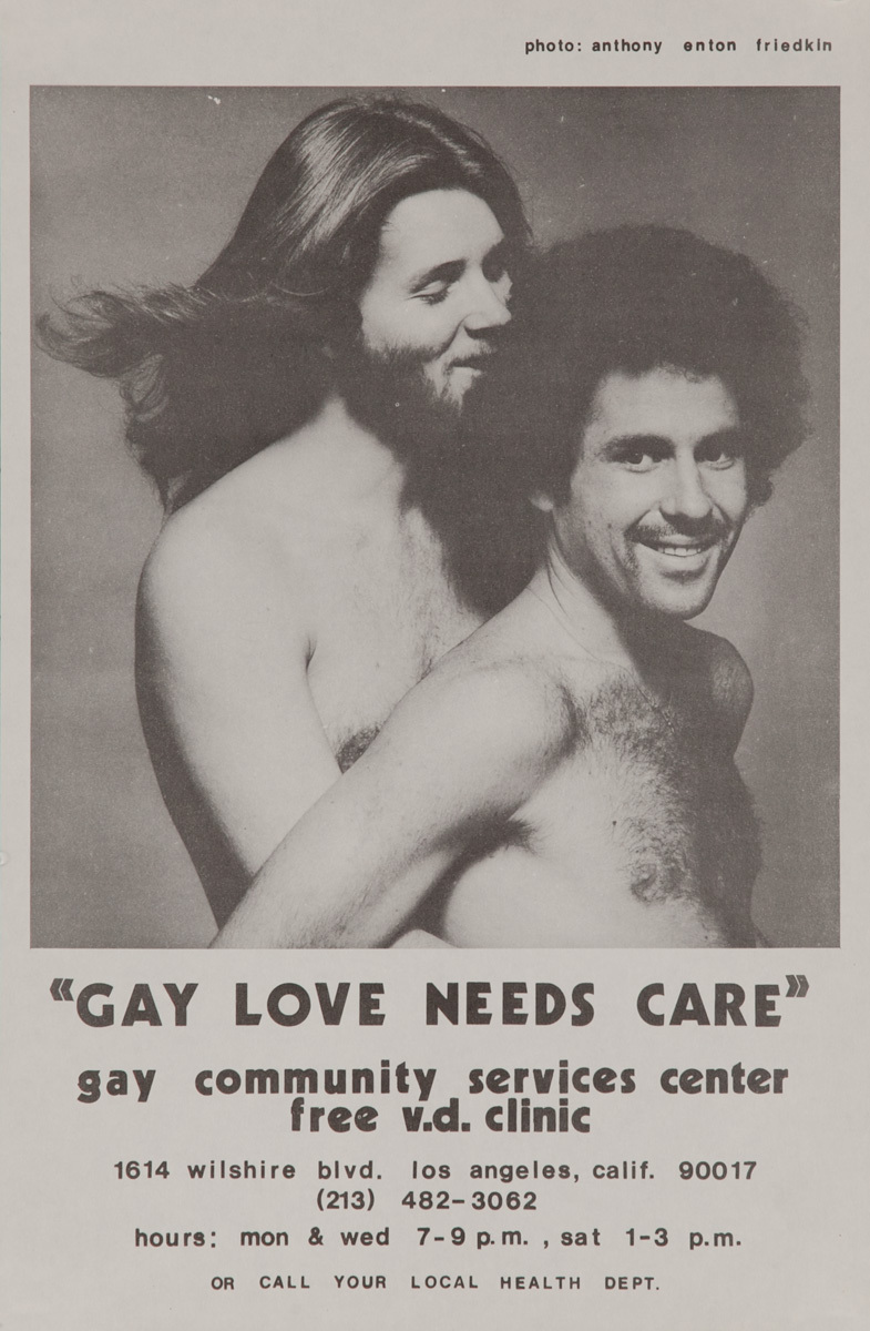 Gay Love Needs Care, Original California Venereal Disease, VD Public Health Poster