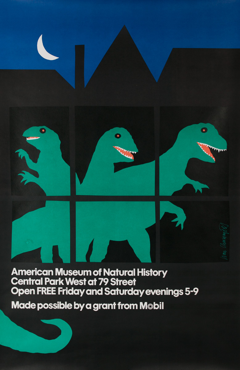 Dinosaur Exhibition at the American Museum of Natural History, New York City Original Poster