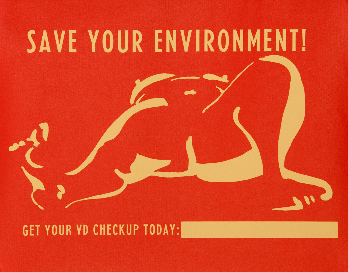 Save Your Environment, Get Your VD Checkup Today, Original American Public Health Poster