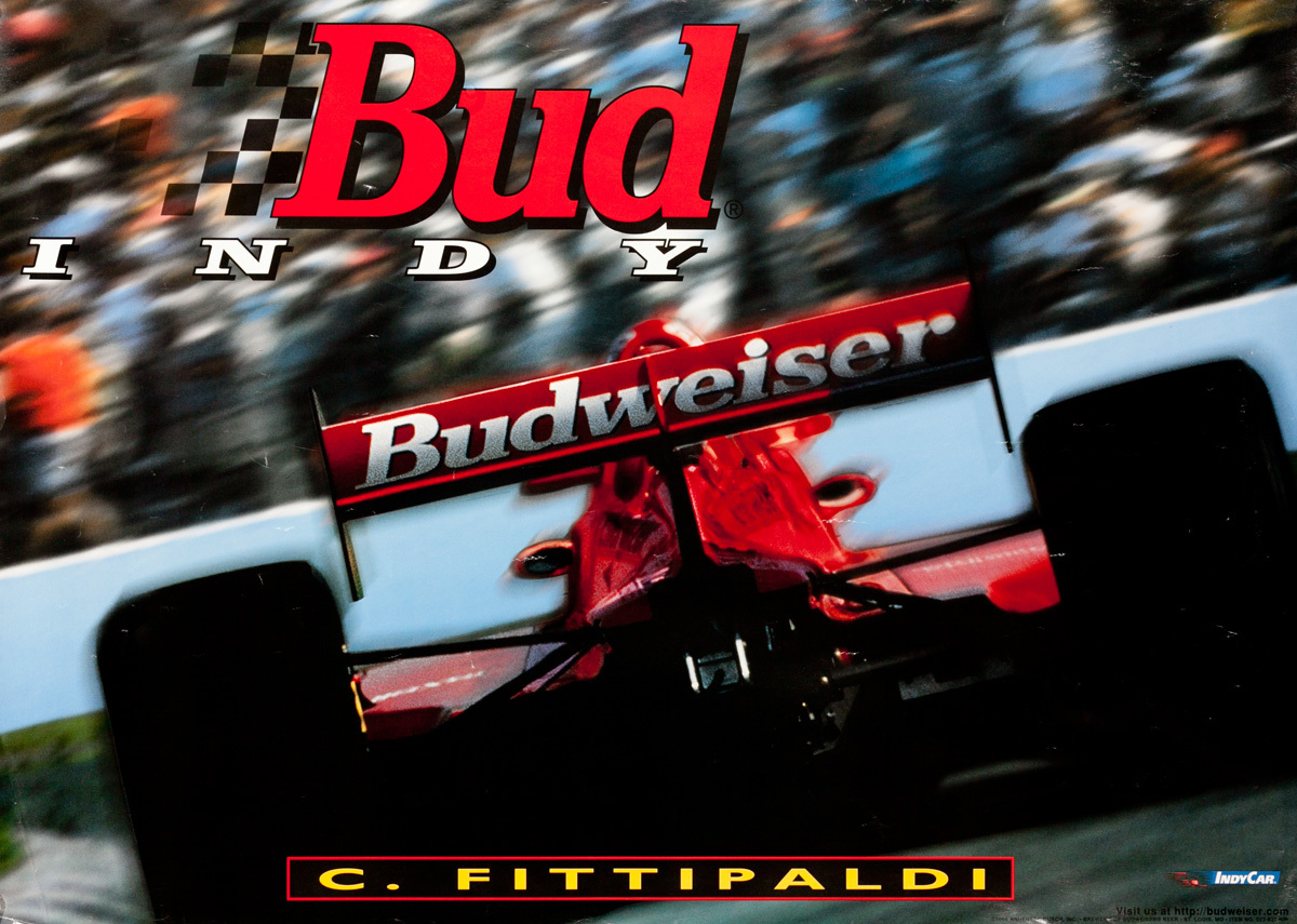 Bud, Indy Racing Poster, C. Fittipaldi Original Budweiser Indianapolis 500 Poster