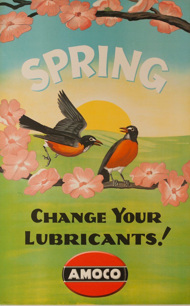 Spring Change Your Lubricants! Amoco, Original American Gas Station Poster