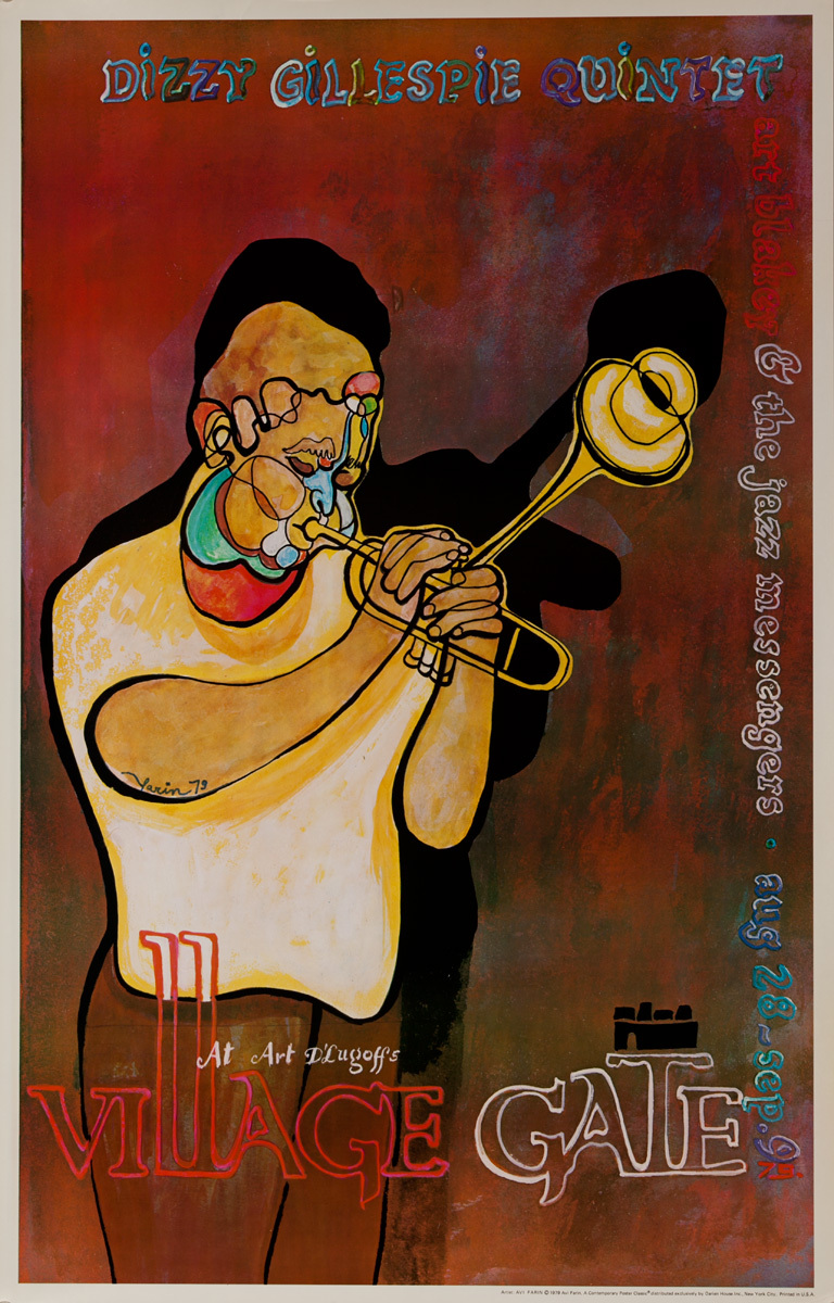 Dizzy Gillespie Quintet Jazz at Village Gate, Original New York Music Poster 