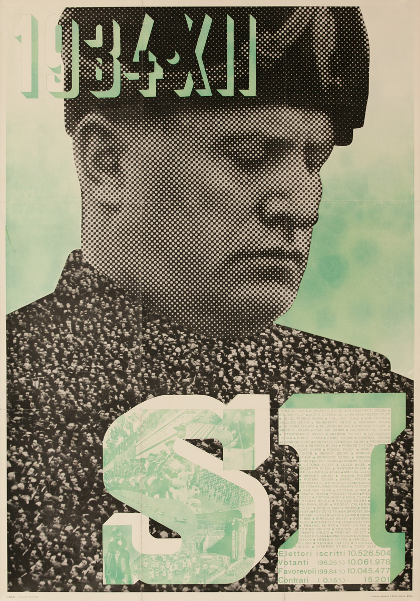 Mussolini 1934 - XII SI Original Italian Propaganda Poster