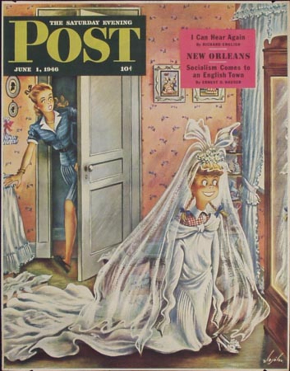 Saturday Evening Post Original Vintage Literary Poster June 1, 1946 Dress Up Time