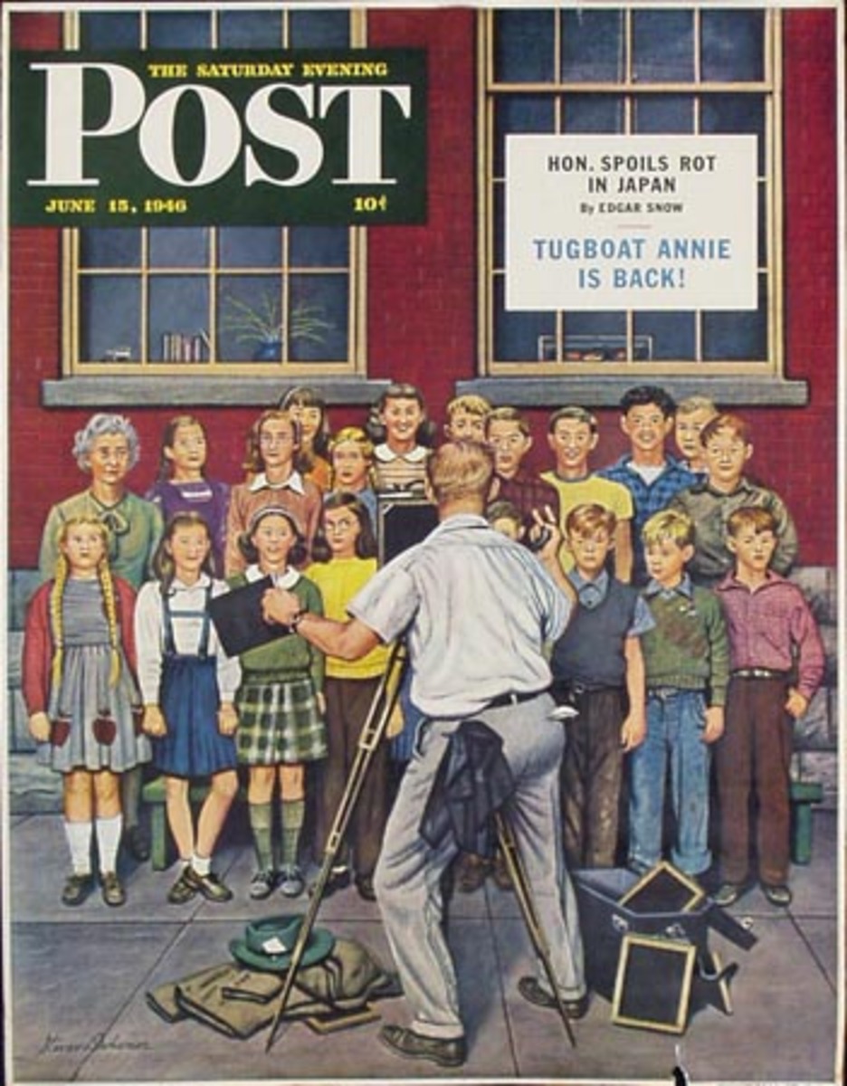 Saturday Evening Post Original Literary Poster June 15, 1946 Class Photo