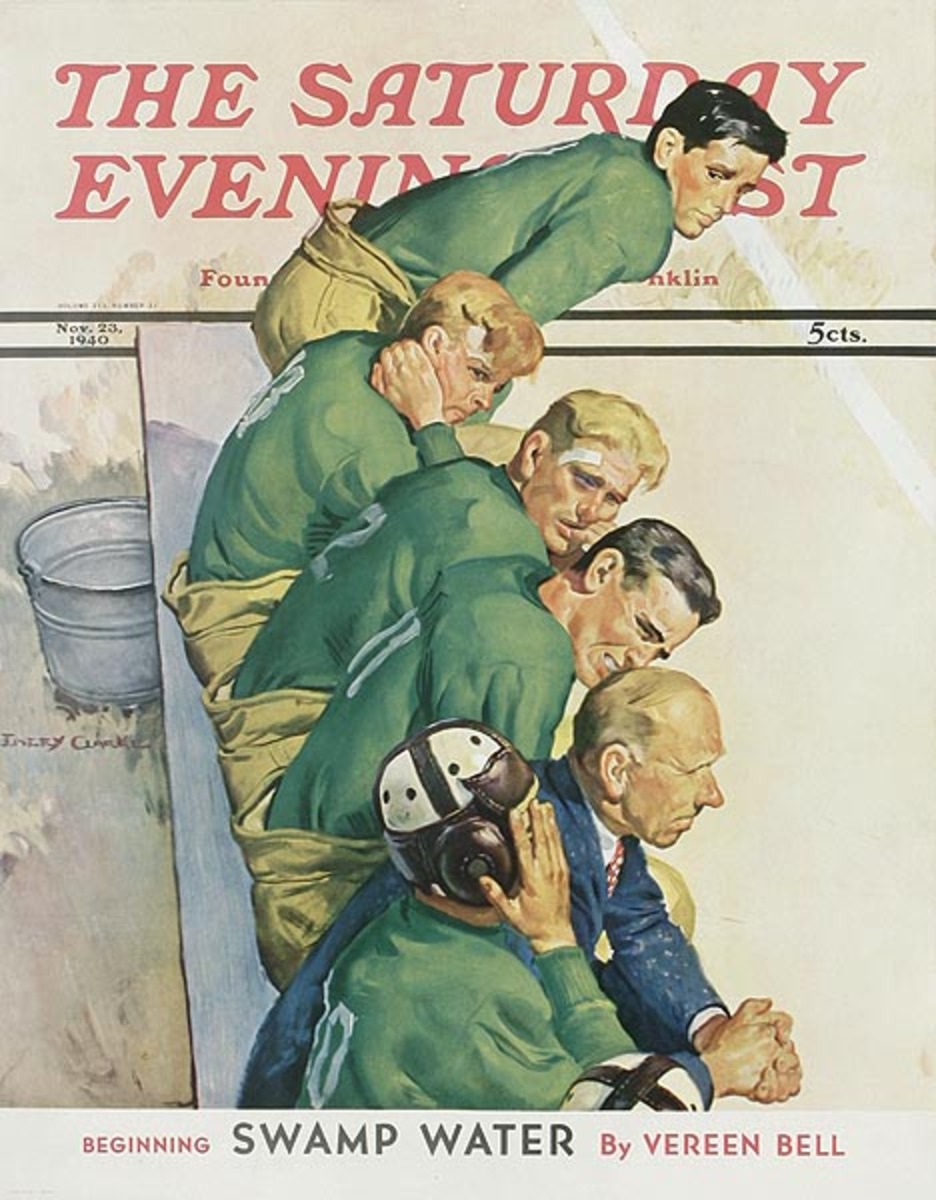 Saturday Evening Post Original Advertising Poster November 23, 1940 Football