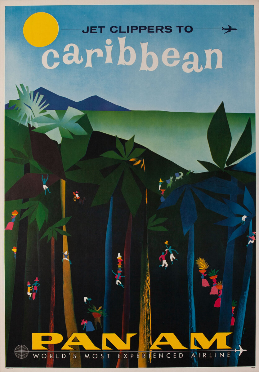 Jet Clipper to Caribbean, Original Pan Am Travel Poster