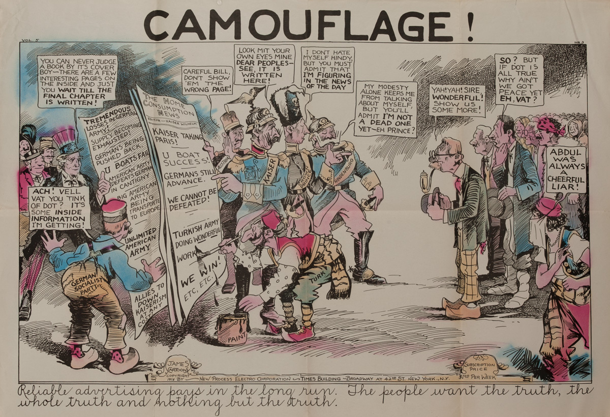 Camouflage,  Original American World War One Poster Cartoon