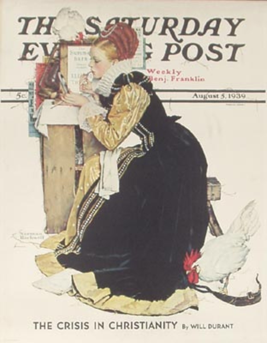 Saturday Evening Post August 5, 1939 Original Norman Rockwell Magazine Poster Summer Stock Actress