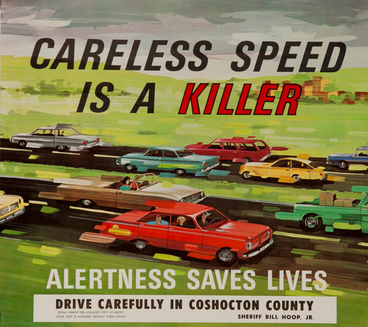 Careless Speed is a Killer, Alertness Saves Lives Original American Automobile Safety Poster