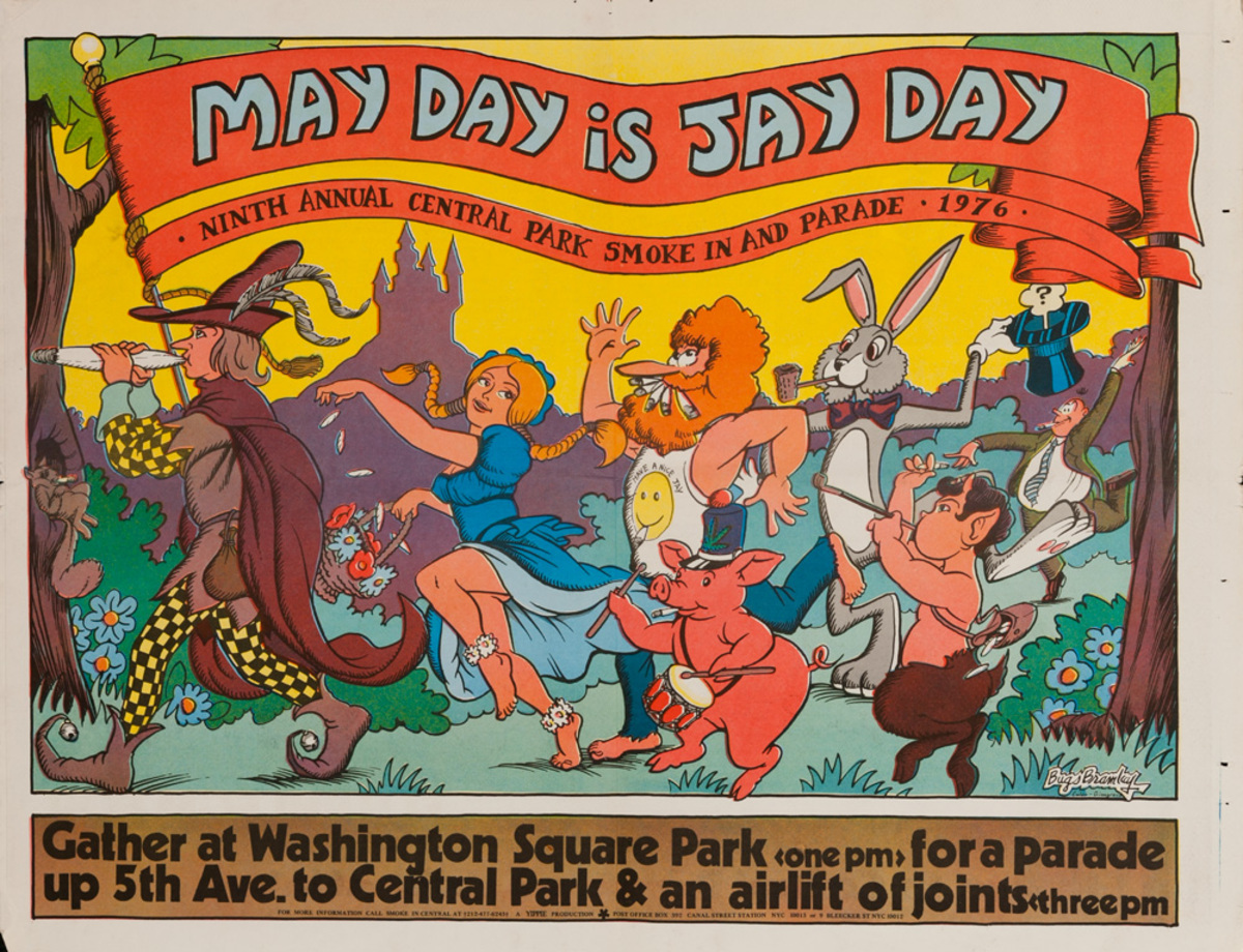 May Day is Jay Day Original Yipster Times Marijuana Protest Poster