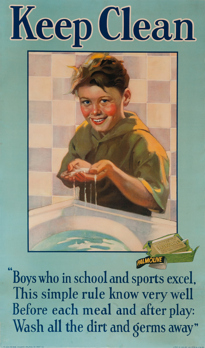Keep Clean Original Palmolive Soap Advertising Poster Boy