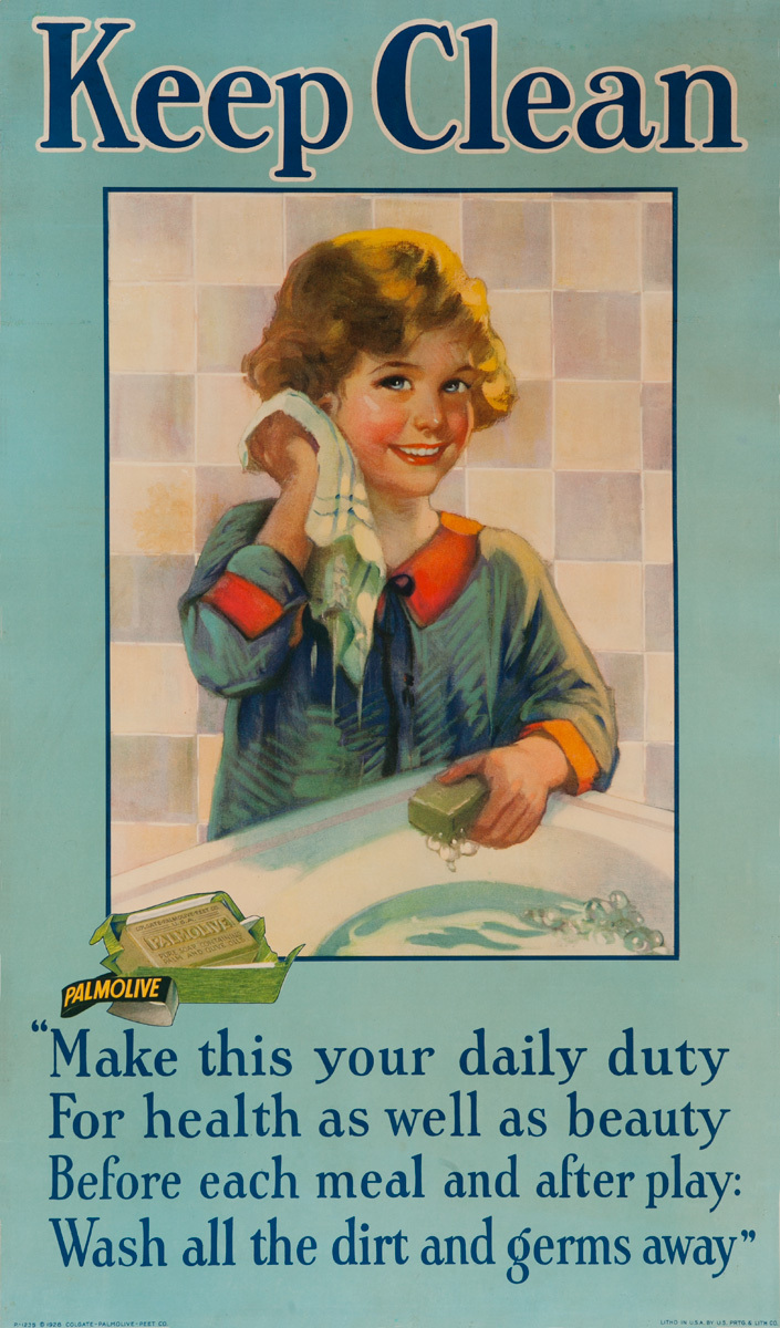 Keep Clean Original Palmolive Soap Advertising Poster, Girl