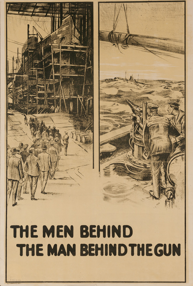 The Men Behind The Man Behind The Gun, Original British WWI Poster