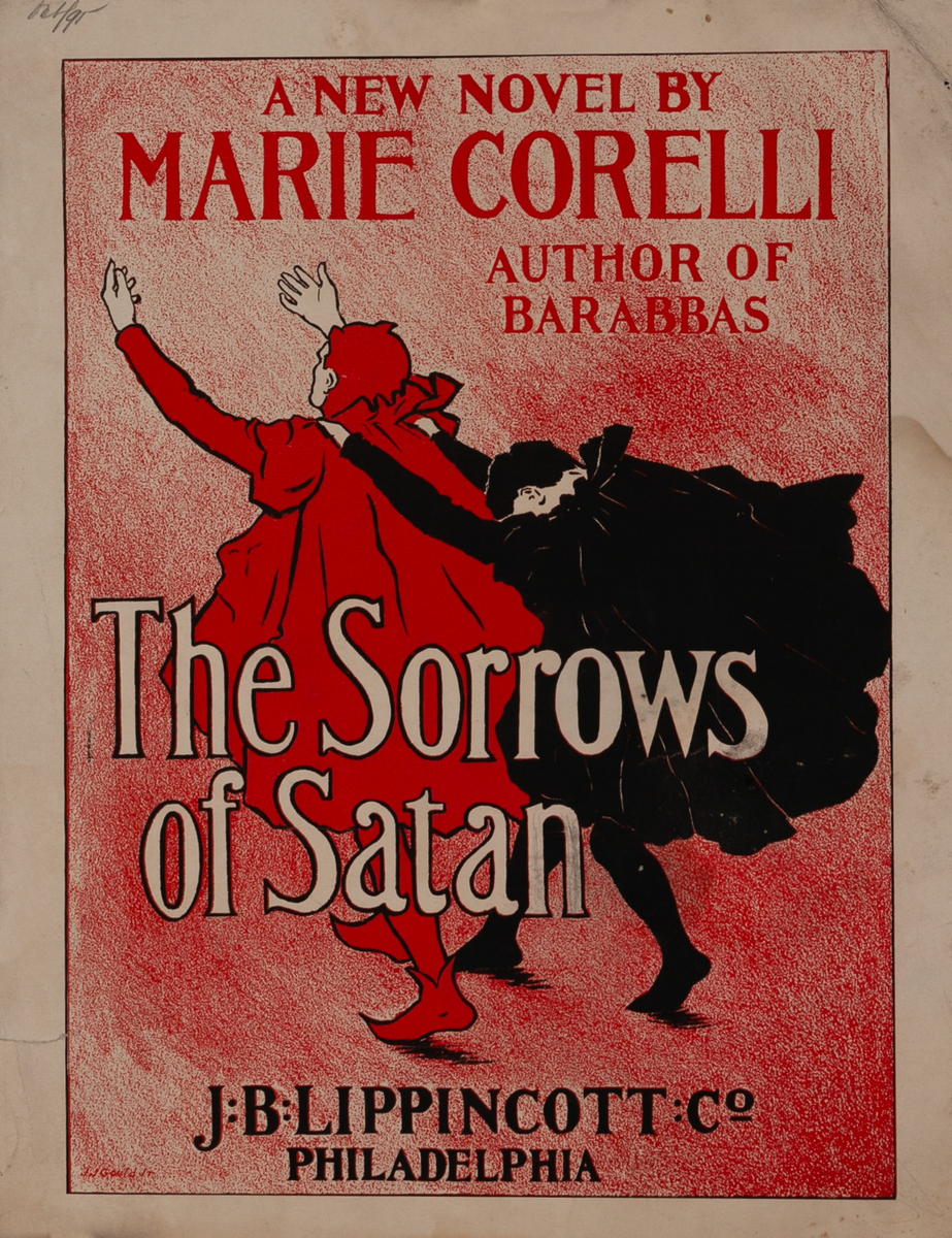 The Sorrows of Satan by Marie Corelli Original American Literary Poster