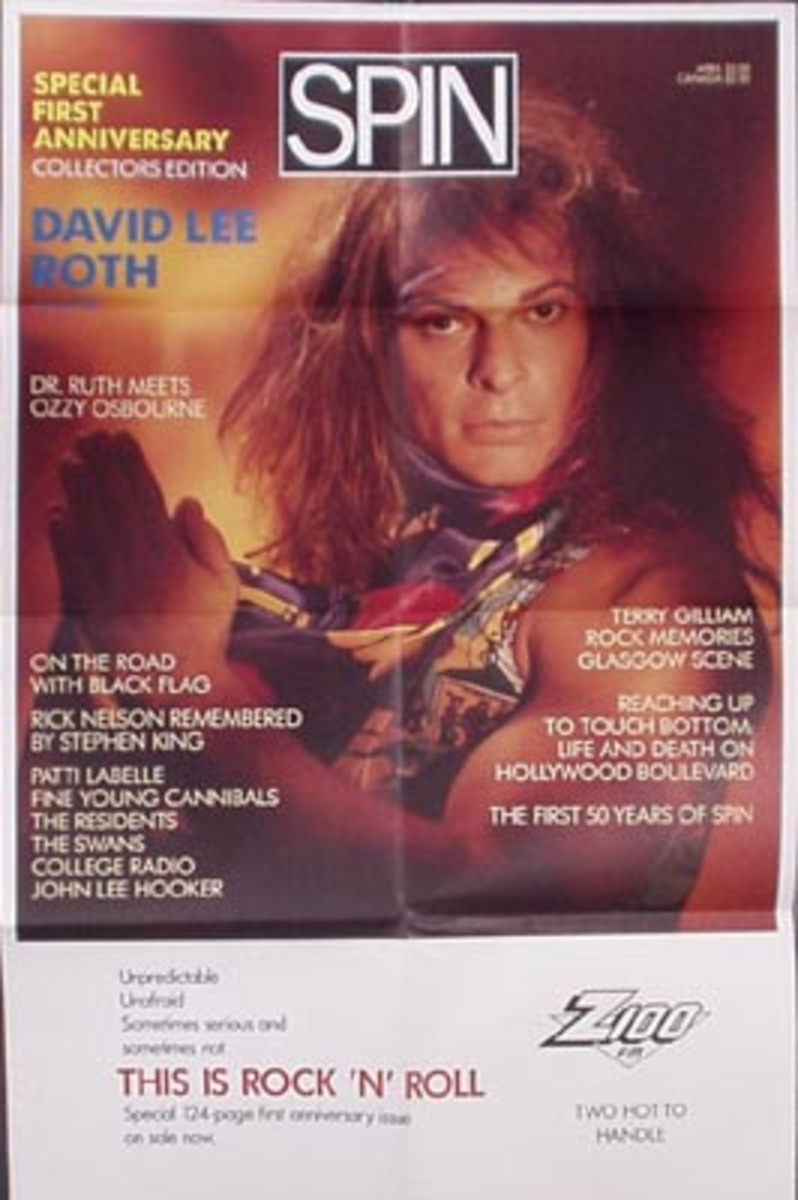 Spin Magazine Original Magazine Poster David lee Roth