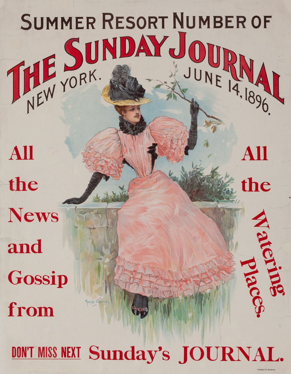 The Sunday Journal Summer Resort Number Original American Literary Poster 