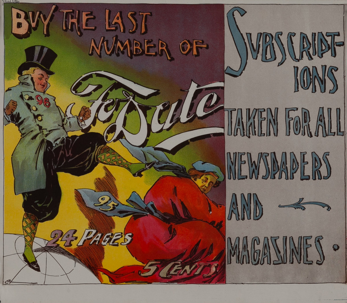To Date December 1895 Original American Literary Poster