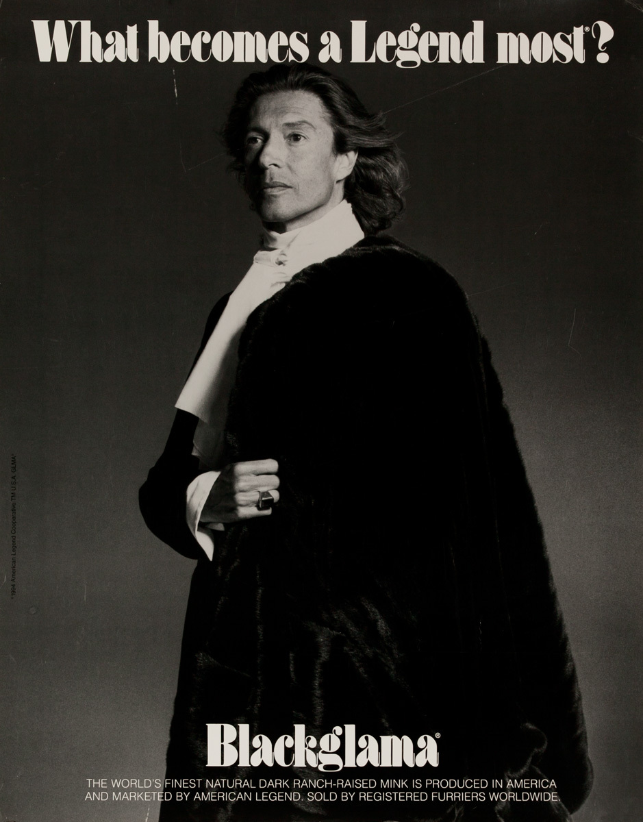 Blackglama Fur, What Becomes a Legend Most? Original Advertising Poster, Tommy Tune 1