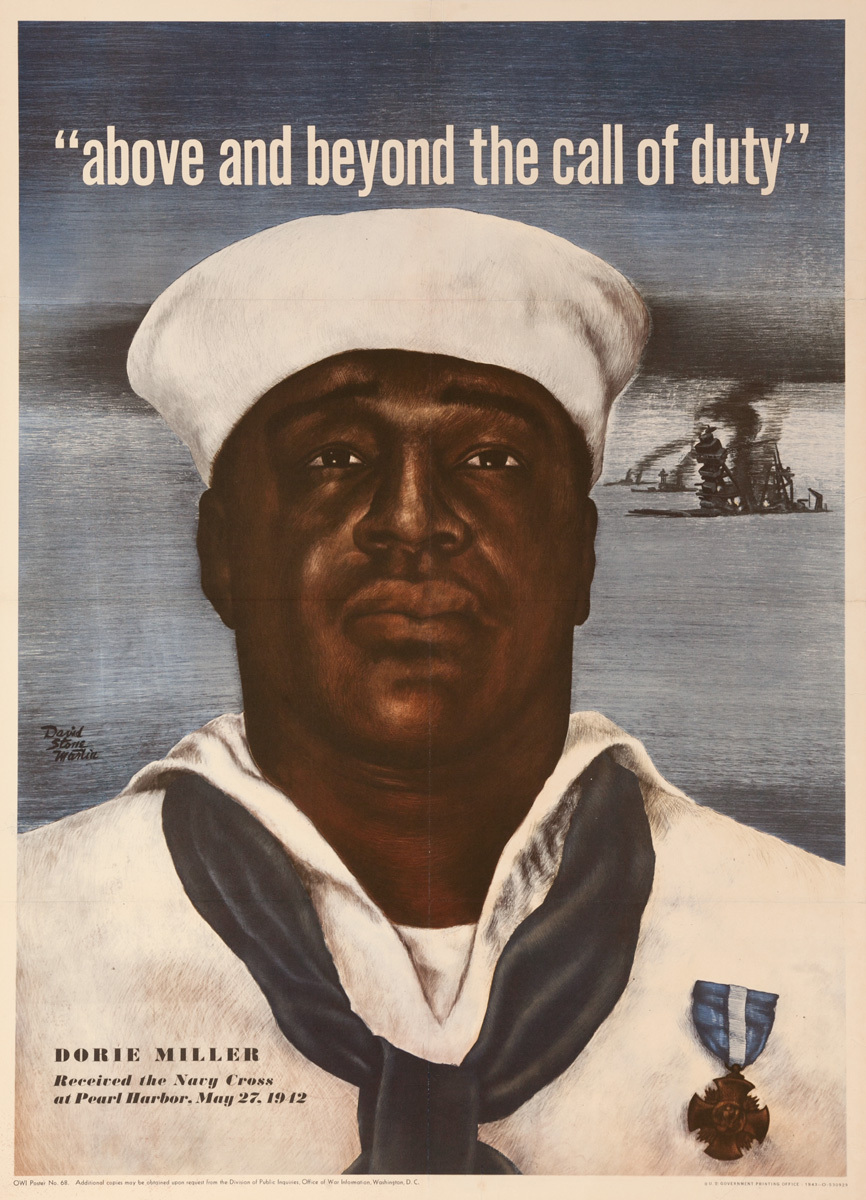 above and beyond the call of duty - Dorie Miller WWII Poster