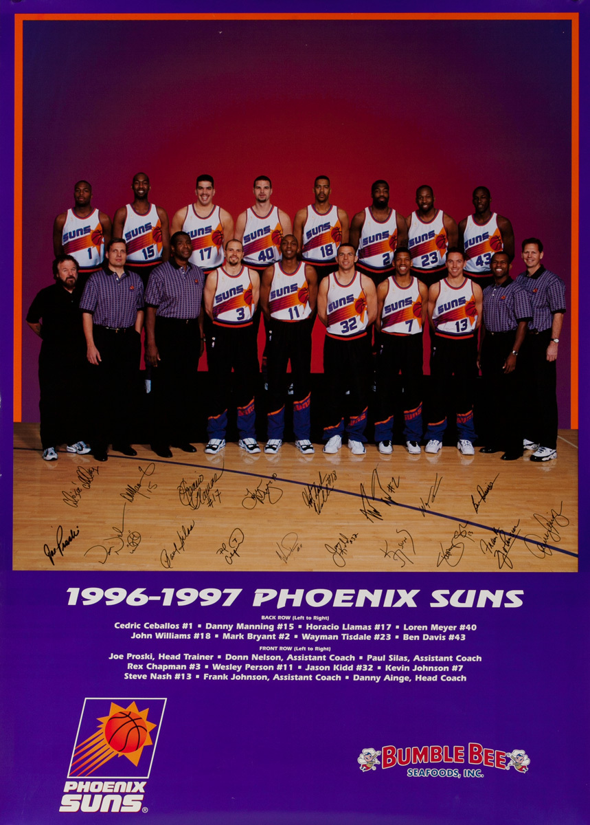 Phoenix Suns 1996-1997 Team Photo Original Poster