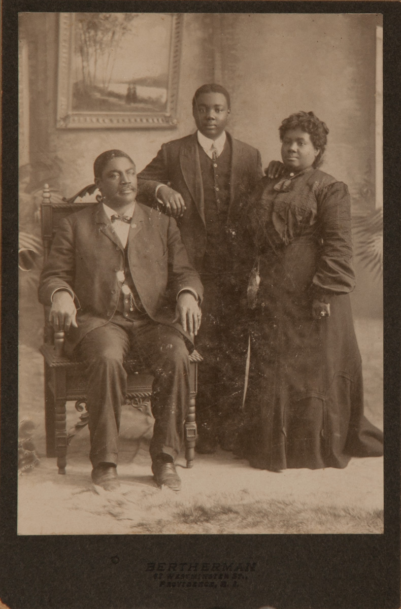 Cabinet Card Arfrican American Family, Bertherman Studio Providence Rhode Island