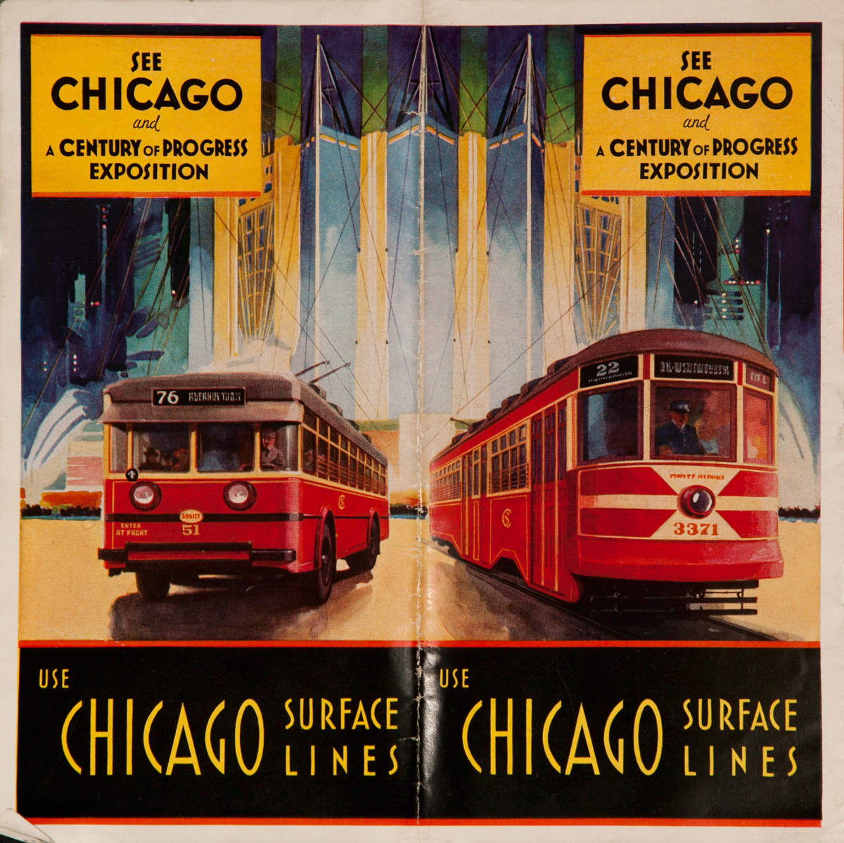 Chicago Century Of Progress, Chicago Surface Lines Brochure