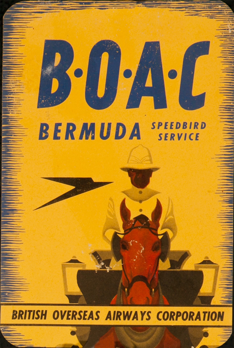 BOAC Bermuda Speedbird Service Luggage Label