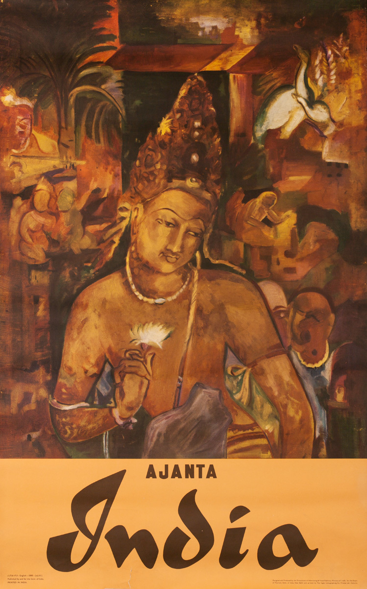 Ajanta India Original Travel Poster