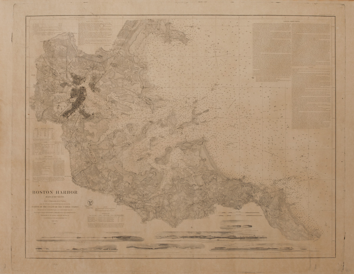 Original 1867 Boston Harbor Map