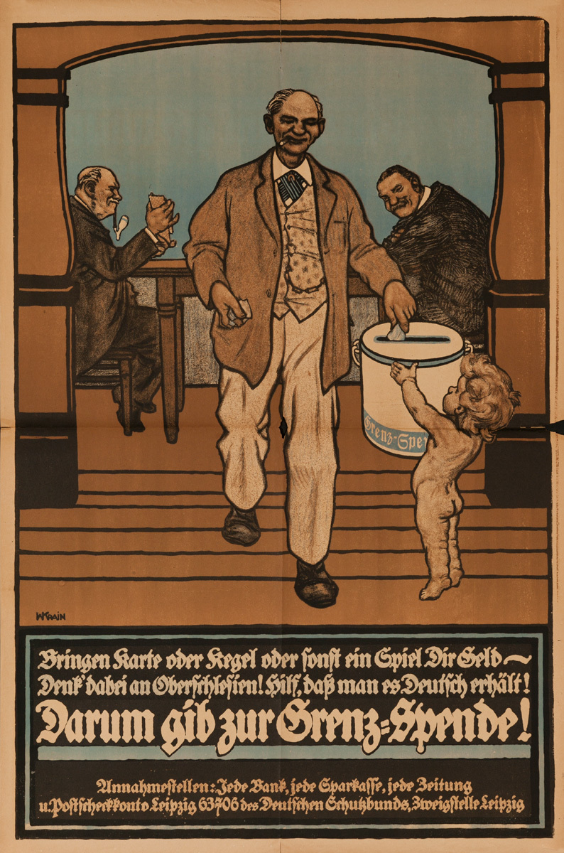 Original Post-WWI German Relief Fund Poster, Donate!