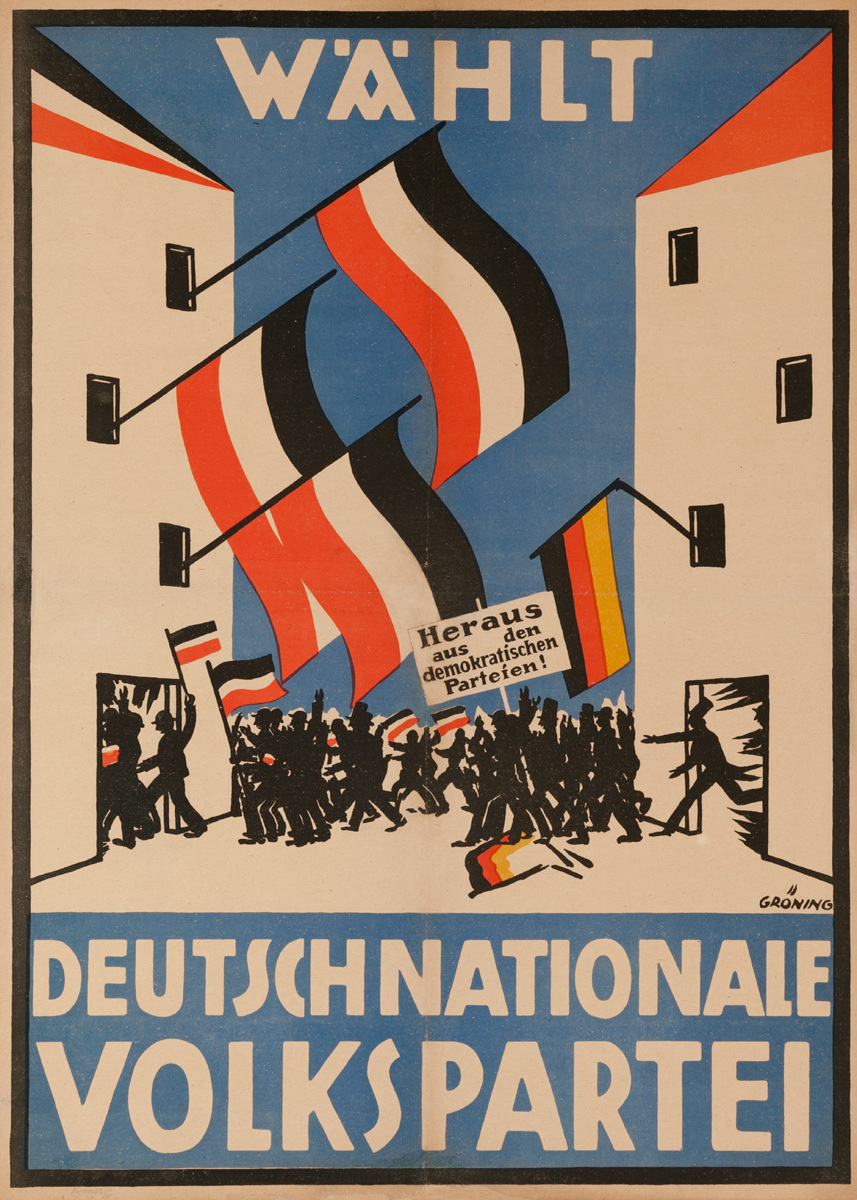 Original Post-WWI German Political Propaganda Poster, Choose The German National People's Party 