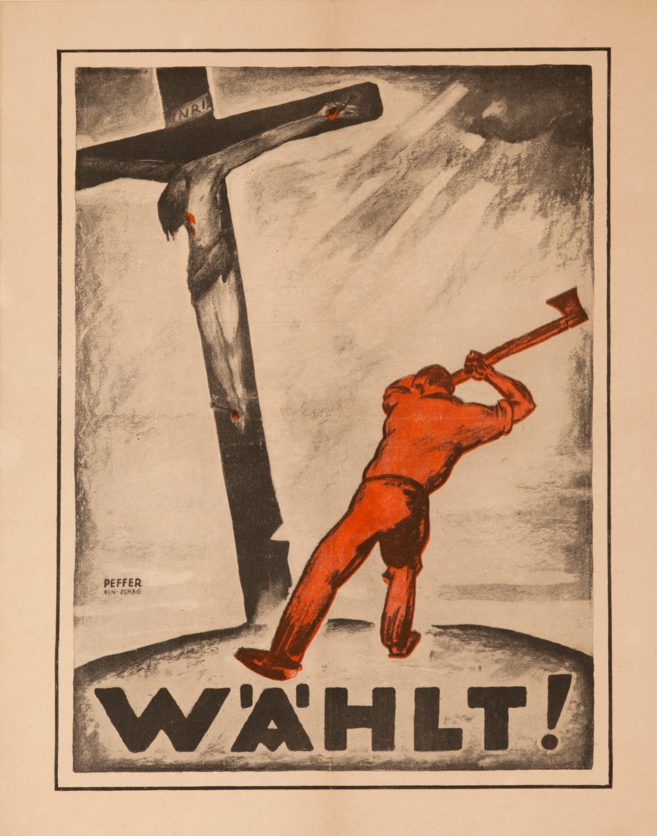Original Post-WWI German Political Propaganda Poster, CHOOSE!