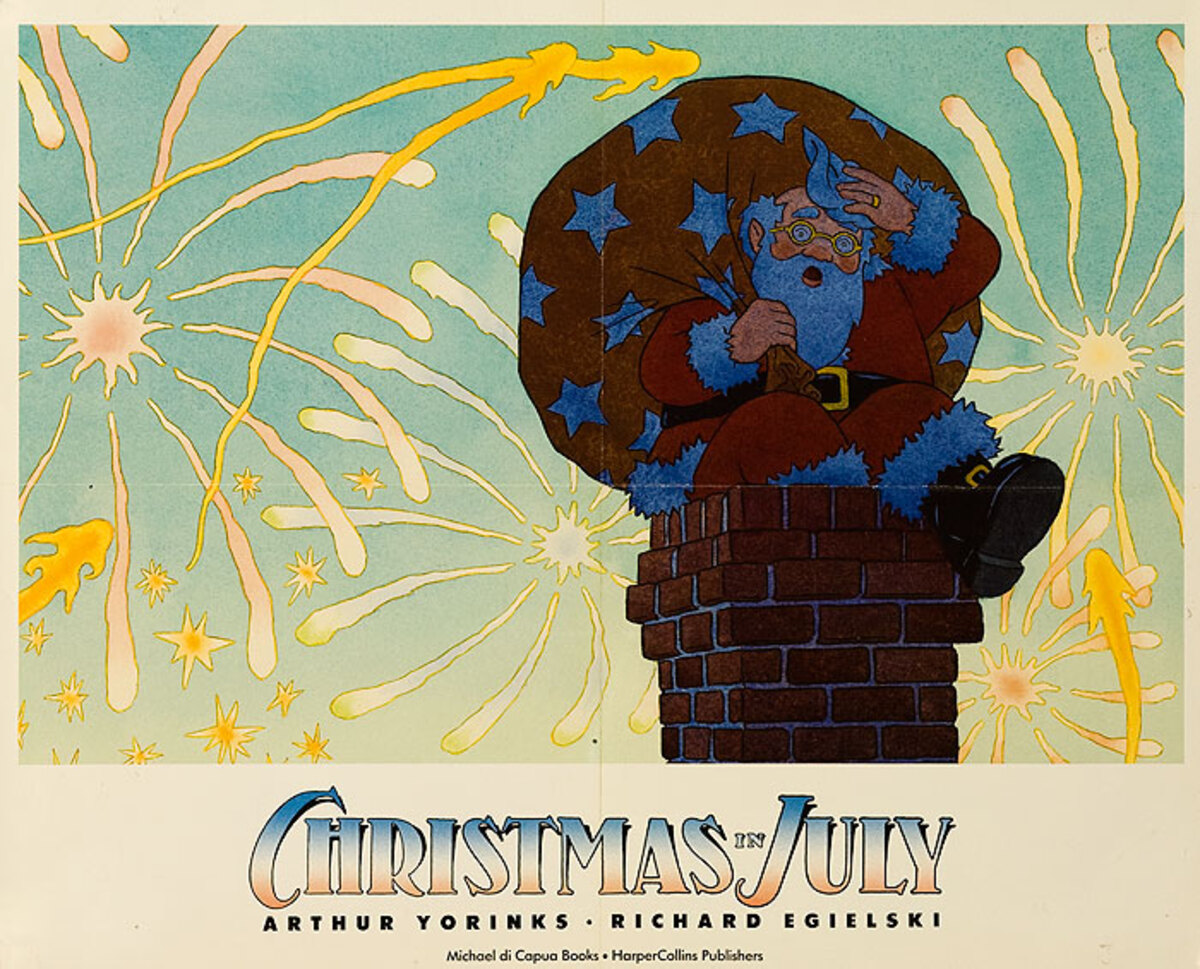 Christmas in July Original Children's Book Advertising Poster