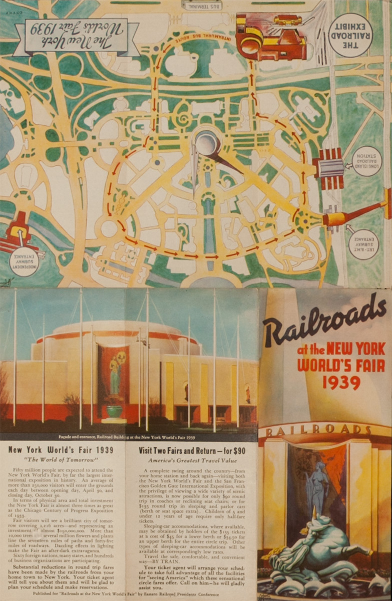 Railroads of the New York World's Fair 1939 Original Travel Brochure